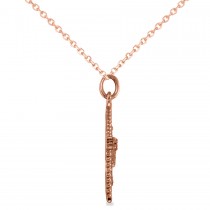 Bow and Arrow Diamond Pendant Necklace 14k Rose Gold (0.15ct)