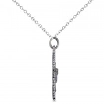 Bow and Arrow Diamond Pendant Necklace 14k White Gold (0.15ct)