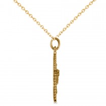 Bow and Arrow DIamond Pendant Necklace 14k Yellow Gold (0.15ct)