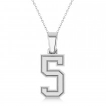 Personalized Jersey Number Pendant Necklace 14k White Gold