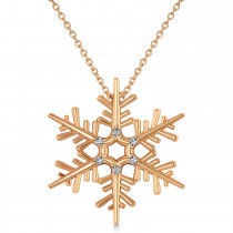 Diamond Snowflake Pendant Necklace 14k Rose Gold (0.06ct)