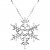Diamond Snowflake Pendant Necklace 14k White Gold (0.06ct)