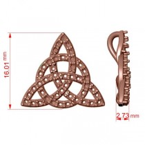 Diamond Trinity Celtic Knot Pendant Necklace 14k Rose Gold (0.45ct)