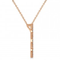 Diamond Clover Pendant Necklace 14K Rose Gold (0.40ct)
