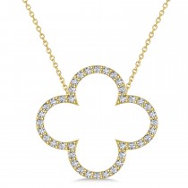 Diamond Clover Pendant Necklace 14K Yellow Gold (0.40ct)