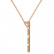 Emerald Clover Pendant Necklace 14K Rose Gold (0.40ct)