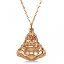 Women's Buddha Necklace Pendant 14k Rose Gold