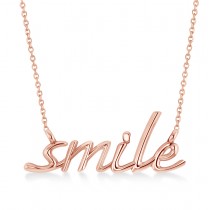 Smile Pendant Necklace 14k Rose Gold