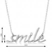 Smile Pendant Necklace 14k White Gold
