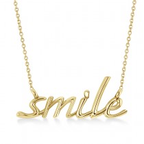 Smile Pendant Necklace 14k Yellow Gold
