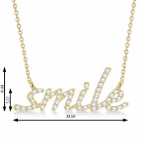 Diamond Smile Pendant Necklace 14k Yellow Gold (0.25ct)