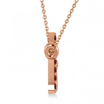 Personalized Garnet Nameplate Pendant Necklace 14k Rose Gold