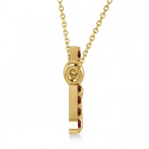 Personalized Garnet Nameplate Pendant Necklace 14k Yellow Gold