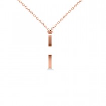 Plain Metal Horseshoe Pendant Necklace 14k Rose Gold