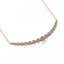 Curved Diamond Accented Pendant Necklace 14k Rose Gold (2.00ct)