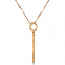 Diamond Swan Pendant Necklace 14k Rose Gold (0.21ct)