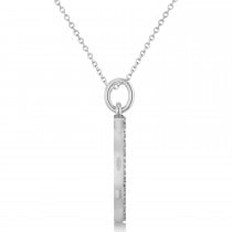 Diamond Swan Pendant Necklace 14k White Gold (0.21ct)