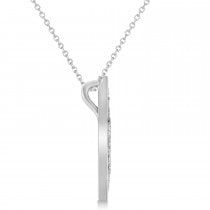 Diamond Accented Star Pendant Necklace 14K White Gold (0.26ct)