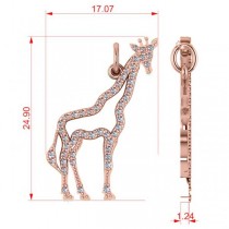 Diamond Giraffe Pendant Necklace 14k Rose Gold (0.26ct)