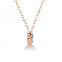 Graduated Diamond Curved Bar Pendant Necklace 14k Rose Gold (1.00ct)
