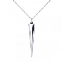 Spike Pendant Necklace in Plain Metal 14k White Gold