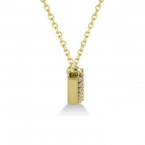 Curved Diamond Bar Pendant Necklace 14k Yellow Gold (0.80ct)
