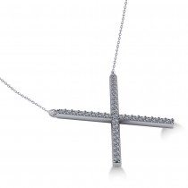 Diamond X Shaped Pendant Necklace in 14k White Gold (0.33ct)