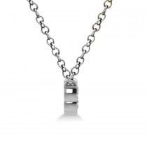 Diamond & Amethyst 5-Stone Pendant Necklace 14k White Gold 1.00ct