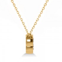 Diamond & Aquamarine 5-Stone Pendant Necklace 14k Yellow Gold 2.00ct