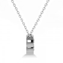 Diamond & Blue Topaz 5-Stone Pendant Necklace 14k White Gold 2.00ct