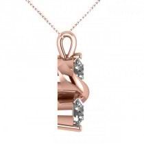 Diamond Swirl Two Stone Pendant Necklace 14k Rose Gold (1.00ct)