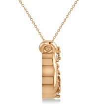 Infinity & Heart Diamond Pendant Necklace 14k Rose Gold (0.09ct)