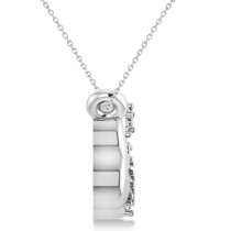 Infinity & Heart Diamond Pendant Necklace 14k White Gold (0.09ct)