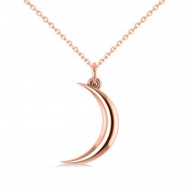 Crescent Moon Pendant Necklace 14K Rose Gold