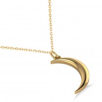 Crescent Moon Pendant Necklace 14K Yellow Gold