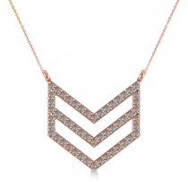 Diamond Chevron Trapeze Pendant Necklace 14k Rose Gold (0.53ct)