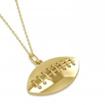 Football Charm Men's Pendant Necklace 14K Yellow Gold
