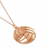 Volleyball Charm Men's Pendant Necklace 14K Rose Gold
