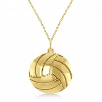 Volleyball Charm Men's Pendant Necklace 14K Yellow Gold