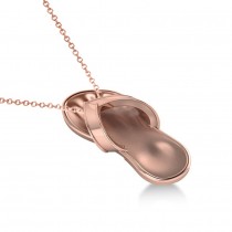 Summer Flip-Flop Pendant Necklace in 14k Rose Gold