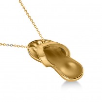 Summer Flip-Flop Pendant Necklace in 14k Yellow Gold