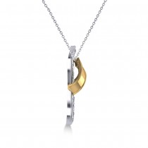 Diamond Summer Flip-Flop Pendant Necklace 14k Two Tone Gold (0.76ct)