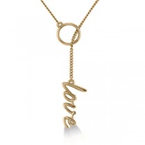 Circle & Love Pendant Lariat Y-Necklace in 14k Yellow Gold