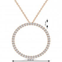 Diamond Circle of Life Charm Pendant Necklace 14k Rose Gold (0.68ct)