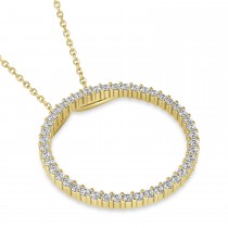 Diamond Circle of Life Charm Pendant Necklace 14k Yellow Gold (0.68ct)