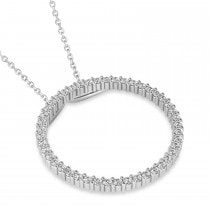 Lab Grown Diamond Circle of Life Charm Pendant Necklace 14k White Gold (0.68ct)