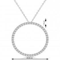 Lab Grown Diamond Circle of Life Charm Pendant Necklace 14k White Gold (0.68ct)