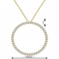 Moissanite Circle of Life Charm Pendant Necklace 14k Yellow Gold (0.68ct)