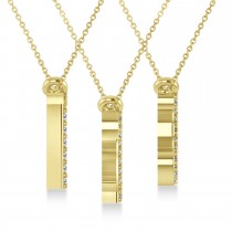 Diamond Personalized Number Pendant Necklace 14k Yellow Gold