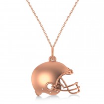 Football Helmet Charm Men's Pendant Necklace 14K Rose Gold